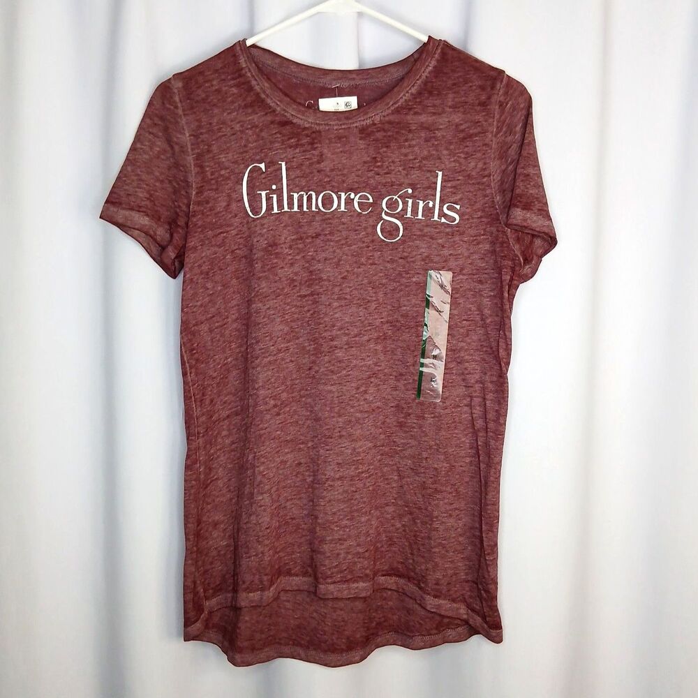 Gilmore Girls Short Slve Graphic T Shirt High Low Cotton Blnd Red NWT Womens Med